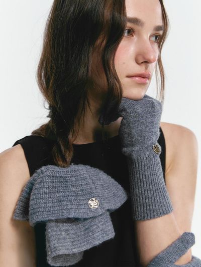 marieclaire wool knitwear hair scrunchies & gloves (MOEDAC05MG