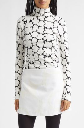 Marimekko Marimekko Emali Unikko Rib Jersey Turtleneck Top