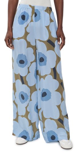 Marimekko Marimekko Kaaos Unikko Pants Light Blue/Olive Green