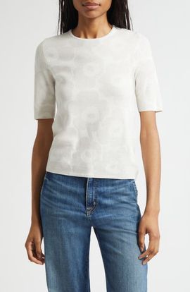 Marimekko Marimekko Kertyä Unikko Jacquard Merino Wool Blend Knit Top