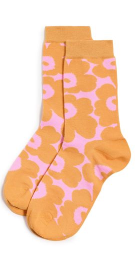 Marimekko Marimekko Linjaus Unikko Socks Orange, Pink