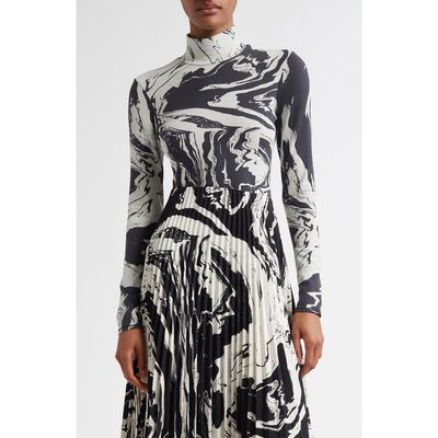 Marimekko Marimekko Marras Marbleized Cotton Blend Turtleneck Top