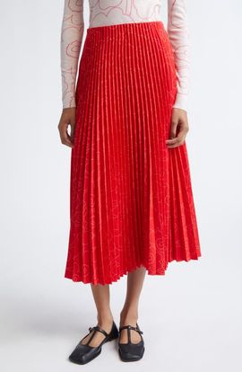 Marimekko Marimekko Myy Piirto Unikko Floral Pleated Midi Skirt