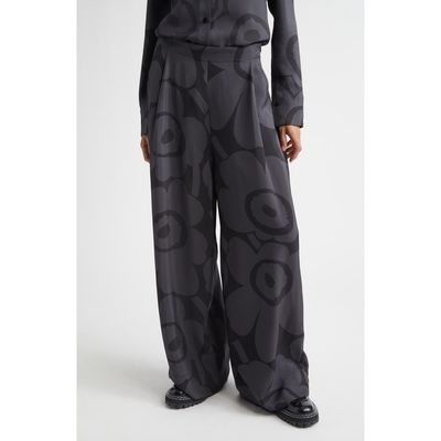 Marimekko Marimekko Nhtvyys Unikko Pleated Wide Leg Twill Pants