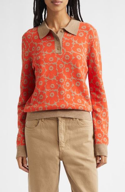 Marimekko Marimekko Sportti Unikko Jacquard Wool & Cotton Blend Sweater
