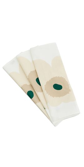 Marimekko Marimekko Unikko Fabric Napkin Set White/Hay/Sand/Emerald One