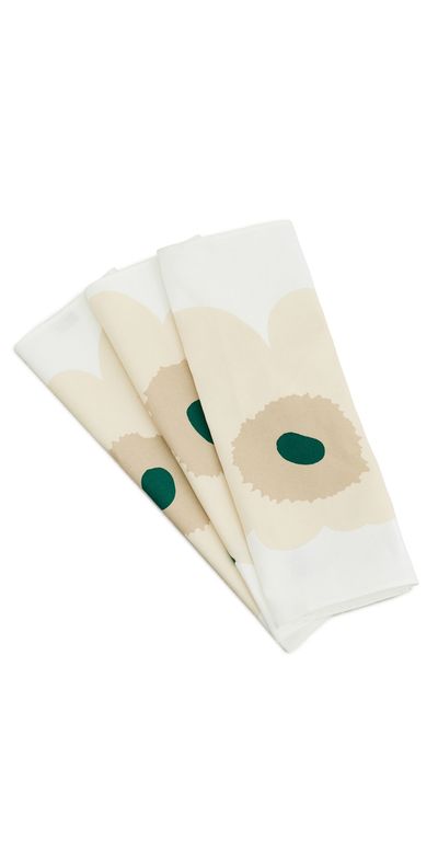 Marimekko Marimekko Unikko Fabric Napkin Set White/Hay/Sand/Emerald One