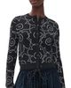 Marimekko Marimekko Villi Piirto Unikko Knitted Cardigan Black/Off White - 1