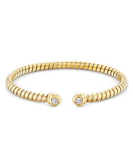 Marina B Marina B 18K Yellow Gold Lina Diamond Bangle Flex Cuff Bracelet, 0.26 tcw