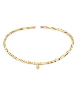 Marina B Marina B 18K Yellow Gold Lina Diamond Drop Collar Necklace, 0.13 tcw