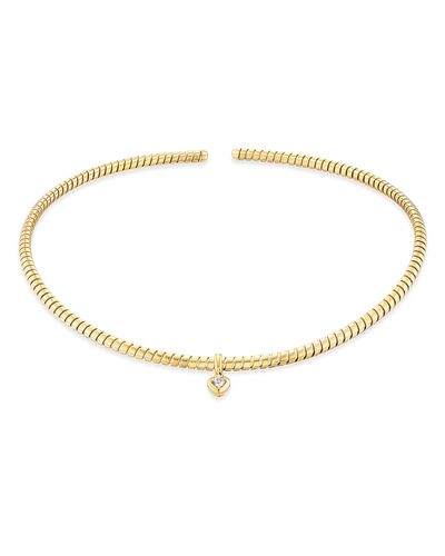 Marina B Marina B 18K Yellow Gold Lina Diamond Drop Collar Necklace, 0.13 tcw