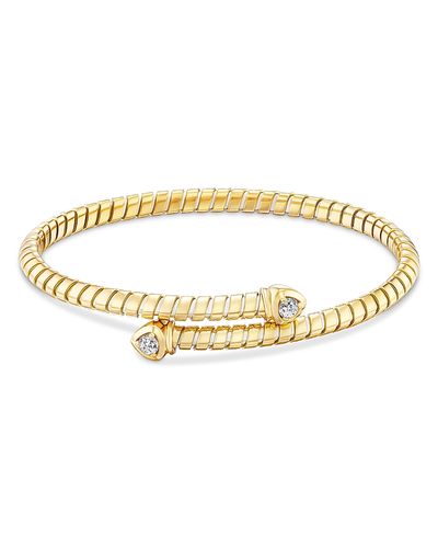 Marina B Marina B 18K Yellow Gold Lina Diamond Flex Bypass Bracelet, 0.26 tcw