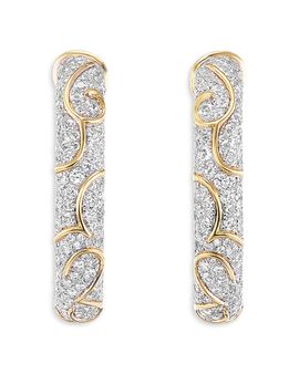 Marina B Marina B 18K Yellow Gold Ondine Diamond Pave Petite Hoop Earrings