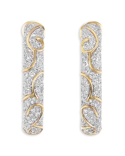 Marina B Marina B 18K Yellow Gold Ondine Diamond Pave Petite Hoop Earrings