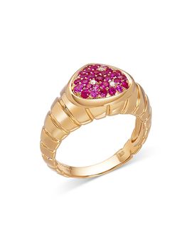 Marina B Marina B 18K Yellow Gold Timo Ruby & Diamond Pave Ring