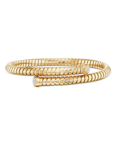 Marina B Marina B 18K Yellow Gold Trisolina Diamond Coiled Bypass Bracelet