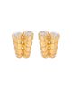 Marina B Marina B 18K Yellow Gold Trisolina Diamond Pave Double Row Stud Earrings - 1