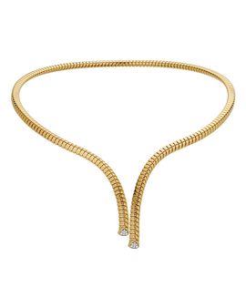 Marina B Marina B 18K Yellow Gold Trisolina Diamond Pave Necklace, 6.5