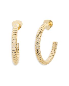 Marina B Marina B 18K Yellow Gold Trisolina Segmented Large Hoop Earrings