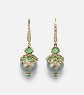 Marina B Marina B 18kt gold drop earrings with gemstones