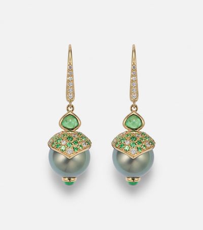 Marina B Marina B 18kt gold drop earrings with gemstones