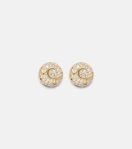 Marina B Marina B Onda Boule 18kt gold stud earrings with diamonds