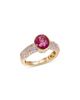 Marina B Marina B Ondine Solitaire Rubellite & Diamond Ring in 18K Yellow Gold - 2