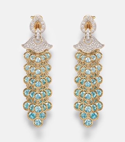 Marina B Marina B Pampilles 18kt gold drop earrings with diamonds and zircons