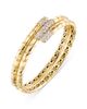 Marina B Marina B Titanium & 18K Yellow Gold Ondine Diamond Triple Row Bypass Bangle Bracelet - 3