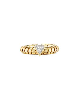 Marina B Marina B Titanium & 18K Yellow Gold Trisolina Diamond Arrow Ring, 2.11 tcw