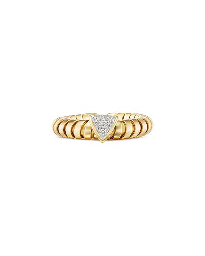 Marina B Marina B Titanium & 18K Yellow Gold Trisolina Diamond Arrow Ring, 2.11 tcw