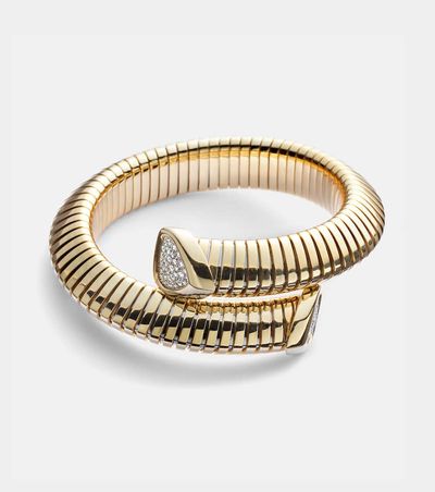 Marina B Marina B Trisola 18kt gold cuff bracelet with diamonds
