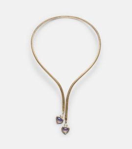 Marina B Marina B Trisolina 18kt gold necklace with blue chalcedony and diamonds