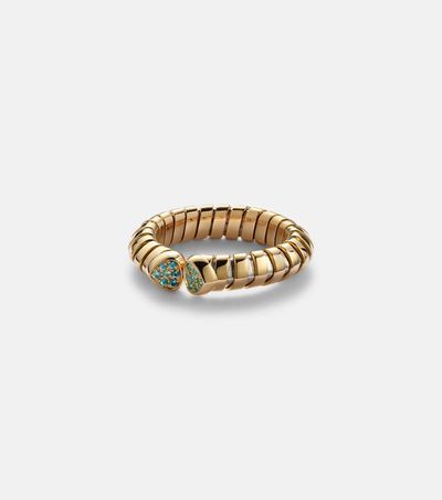 Marina B Marina B Trisolina 18kt gold ring with tourmalines