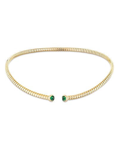 Marina B Marina B Trisolina Emerald & Diamond Collar Necklace in 18K Yellow Gold