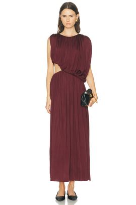 Marina Moscone Marina Moscone Gathered Draped Dress