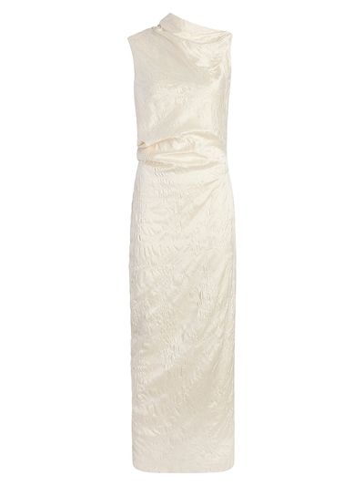 Marina Moscone Women's Satin Jacquard Column Dress