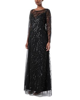 Marina Rinaldi Marina Rinaldi Beaded Embroidered Tulle Dress