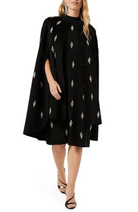 Marina Rinaldi Marina Rinaldi Crystal Embellished Cape Dress