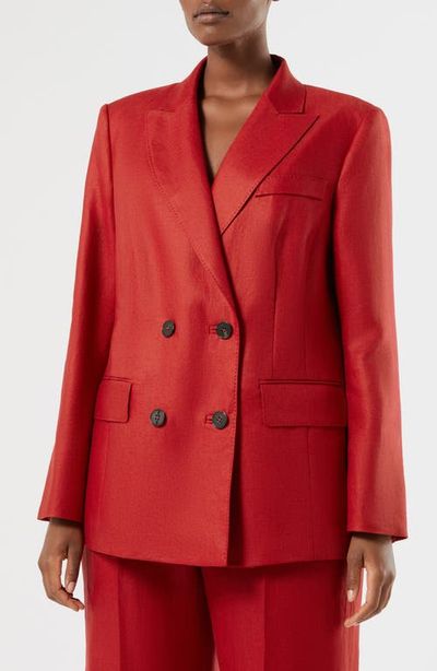 Marina Rinaldi Marina Rinaldi Double Breasted Linen Twill Blazer