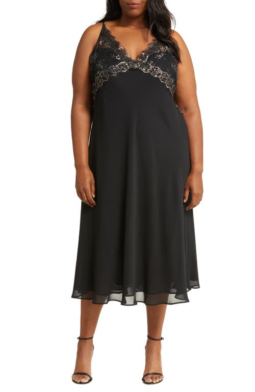 Marina Rinaldi Marina Rinaldi Double Layered Georgette Bodice Midi Dress