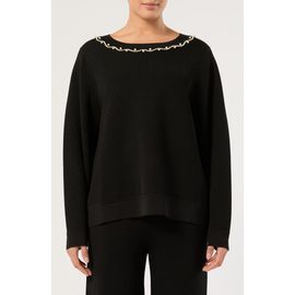 Marina Rinaldi Marina Rinaldi Imitation Pearl Neck Sweater