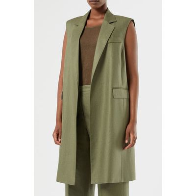 Marina Rinaldi Marina Rinaldi Mallo Long Linen Vest
