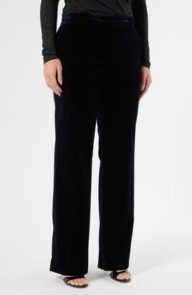 Marina Rinaldi Marina Rinaldi Mitico Stretch Velvet Straight Leg Trousers