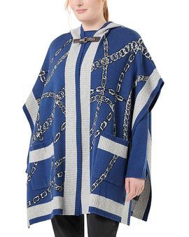 Marina Rinaldi Marina Rinaldi Mrsquota Wool Cashmere Poncho