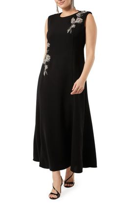 Marina Rinaldi Marina Rinaldi Refeluca Beaded Jewel Neck Dress