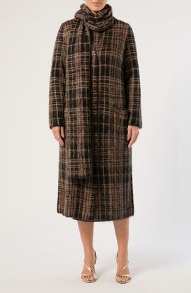 Marina Rinaldi Marina Rinaldi Teiera Plaid Long Cardigan & Scarf Set