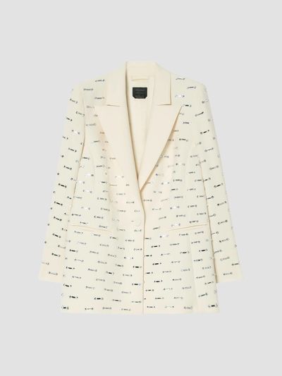 Marina Rinaldi Marina Rinaldi Women's Rhinestone Detail Cady Blazer Jacket