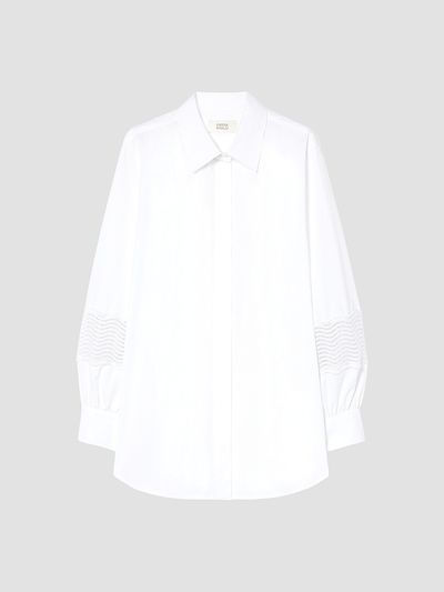 Marina Rinaldi Women's Cotton Poplin Shirt with Lace