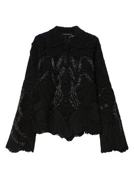 Marina Rinaldi Women's Embroidered Cotton Blend Cardigan